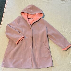 Susan Graver Weekend Bonded Polar Fleece Jacket A297701 gray pink XL soft EUC